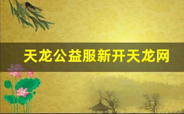 天龙公益服新开天龙网站(天龙八部公益贴吧)